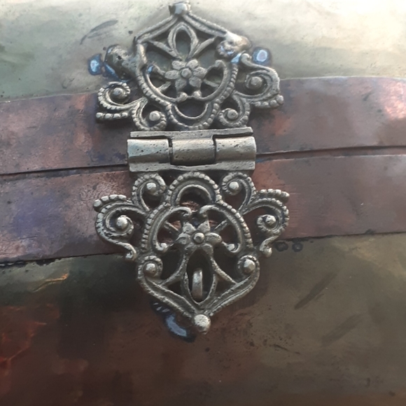 Vintage metal clutch purse Copper /Gold - Picture 5 of 6